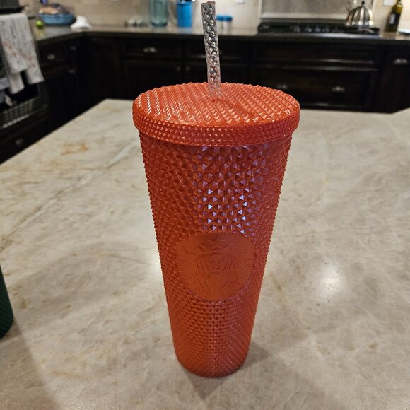 TWO Starbucks Tumblers - Christmas Mickey And Orange Studded - Picture 2 of 6